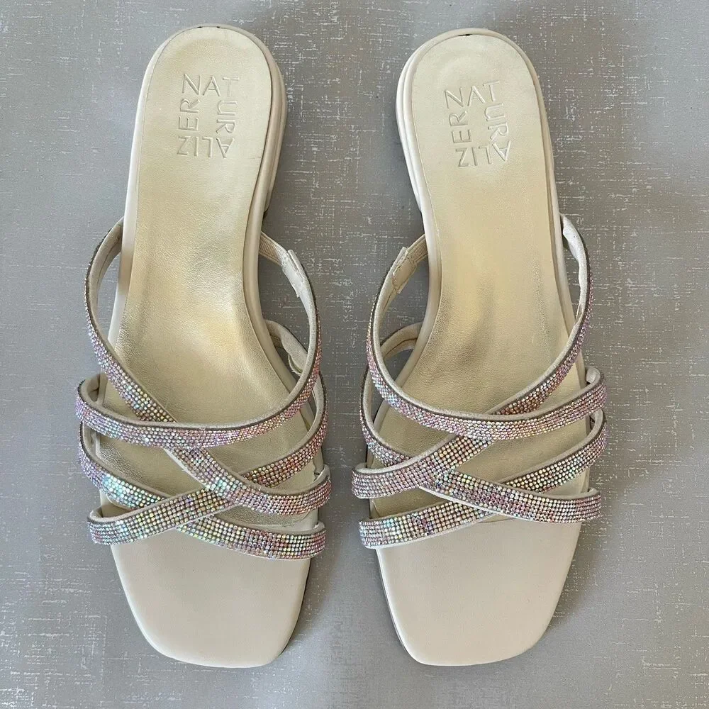 Naturalizer Rhynestones Strappy Sandal 8 M Sparkle‎ Party Cocktail Prom Shoes